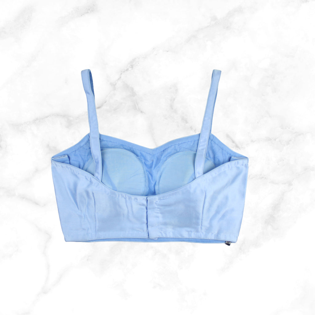 NORA | BABY BLUE SATIN BLOUSE
