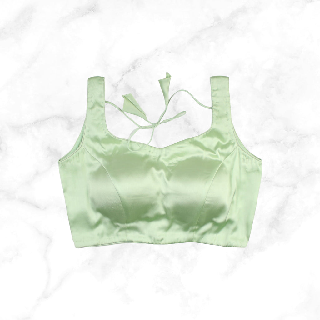 NORA | MINT GREEN SATIN BLOUSE