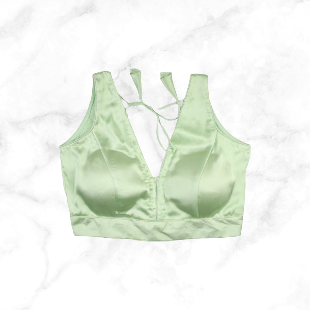 NORA | MINT GREEN SATIN BLOUSE