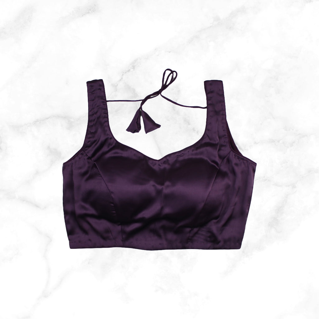 NORA | PLUM SATIN BLOUSE