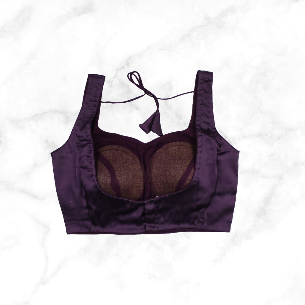 NORA | PLUM SATIN BLOUSE