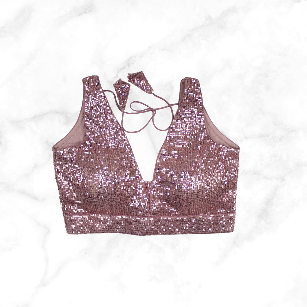 SIENNA | MAUVE SEQUIN BLOUSE