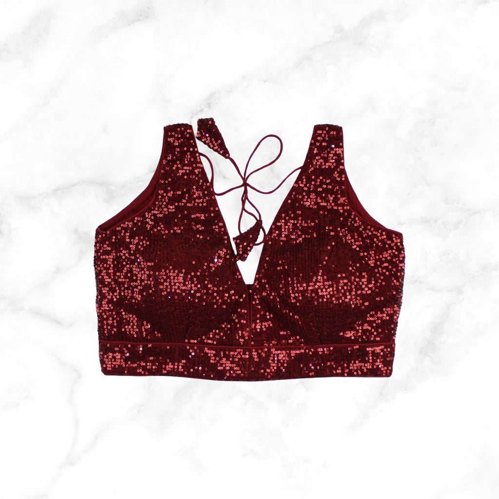 SIENNA | MAROON SEQUIN BLOUSE
