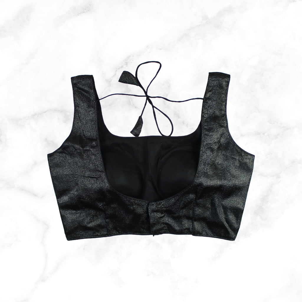 INNARA | BLACK/SILVER SHIMMER BLOUSE