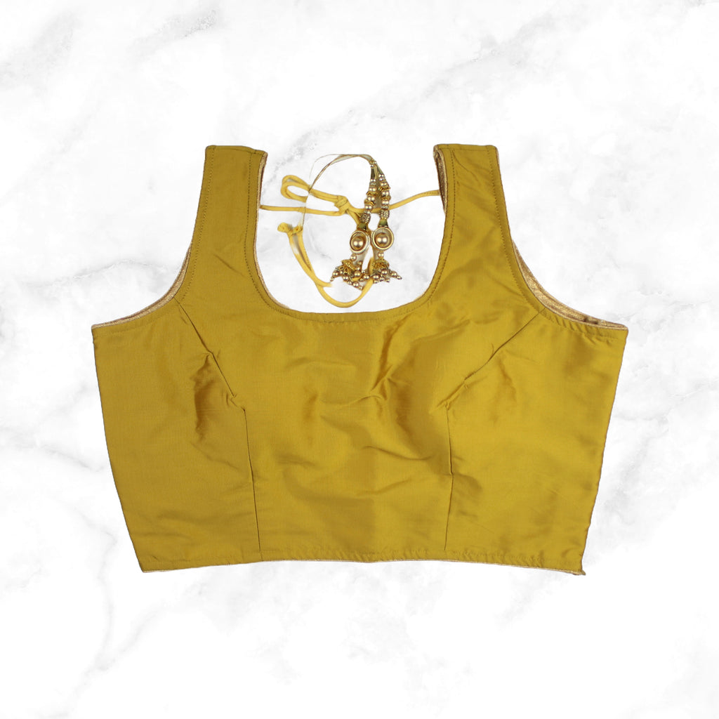 ALIA | MUSTARD TAFFETA SILK BLOUSE