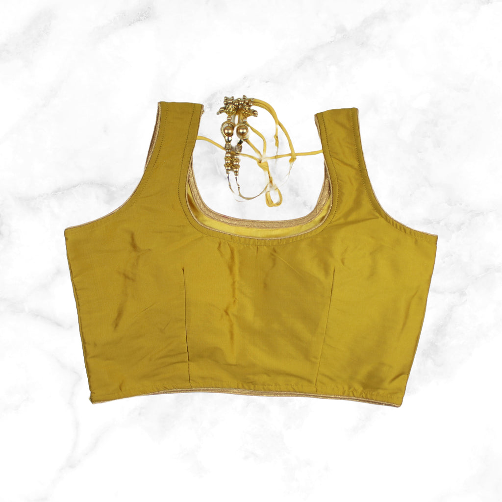 ALIA | MUSTARD TAFFETA SILK BLOUSE