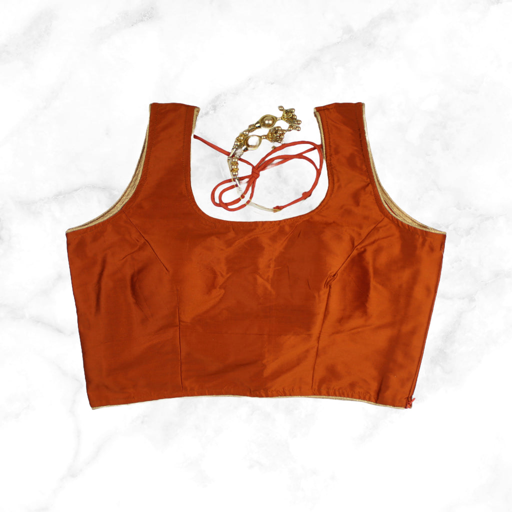 ALIA | BURNT ORANGE TAFFETA SILK BLOUSE
