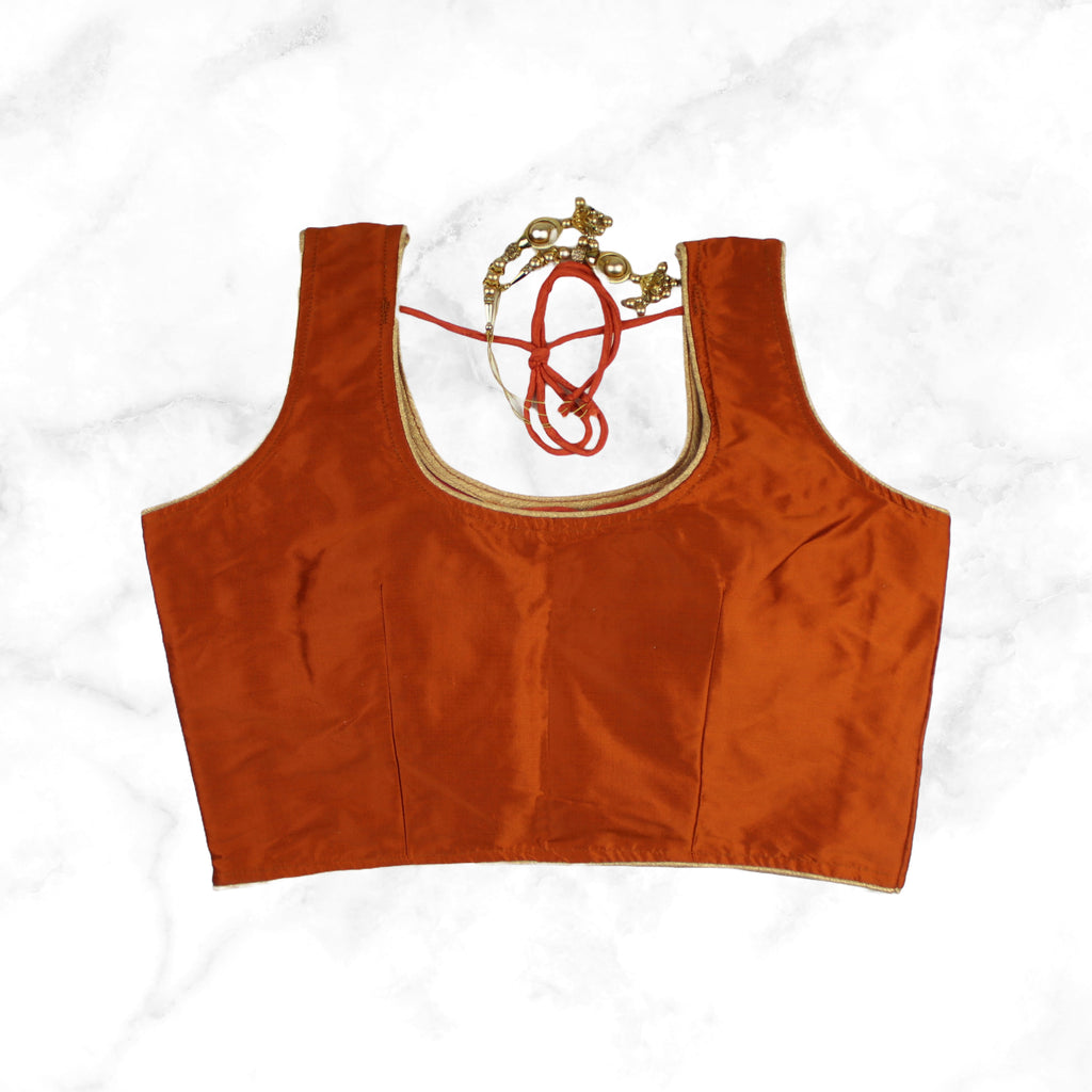 ALIA | BURNT ORANGE TAFFETA SILK BLOUSE