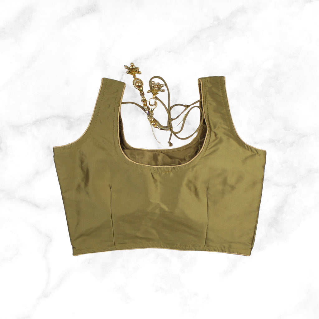 ALIA | BRONZE GOLD TAFFETA SILK BLOUSE