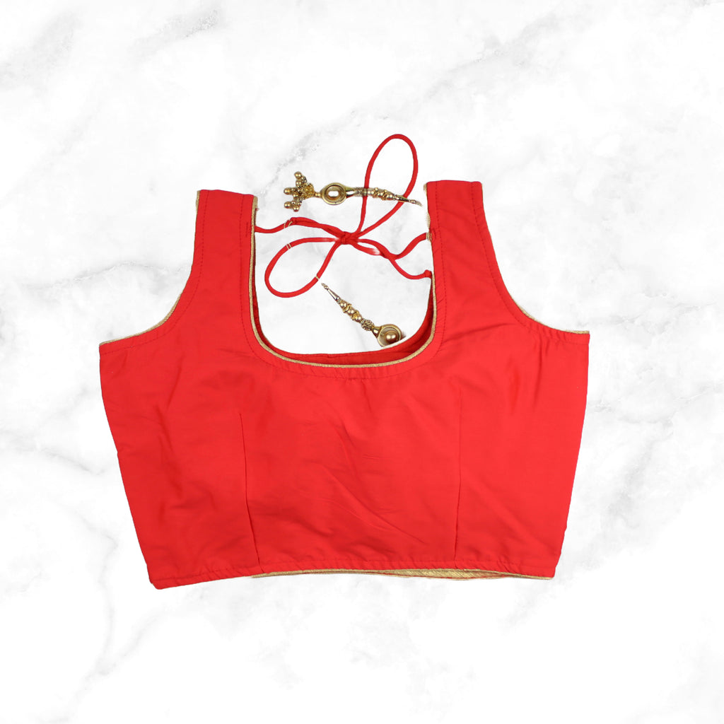 ALIA | BRIGHT CORAL TAFFETA SILK BLOUSE