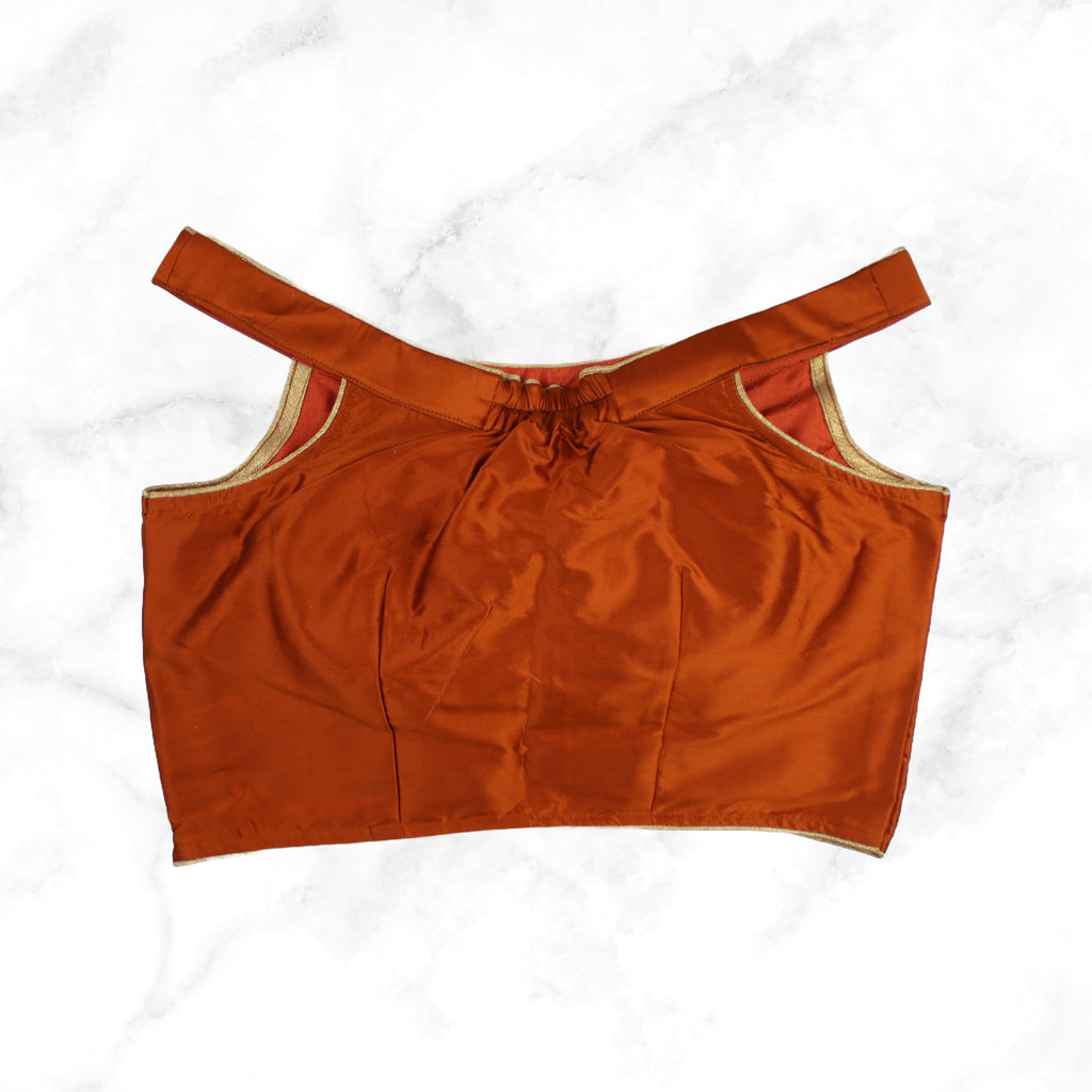 ALIA | BURNT ORANGE TAFFETA SILK BLOUSE
