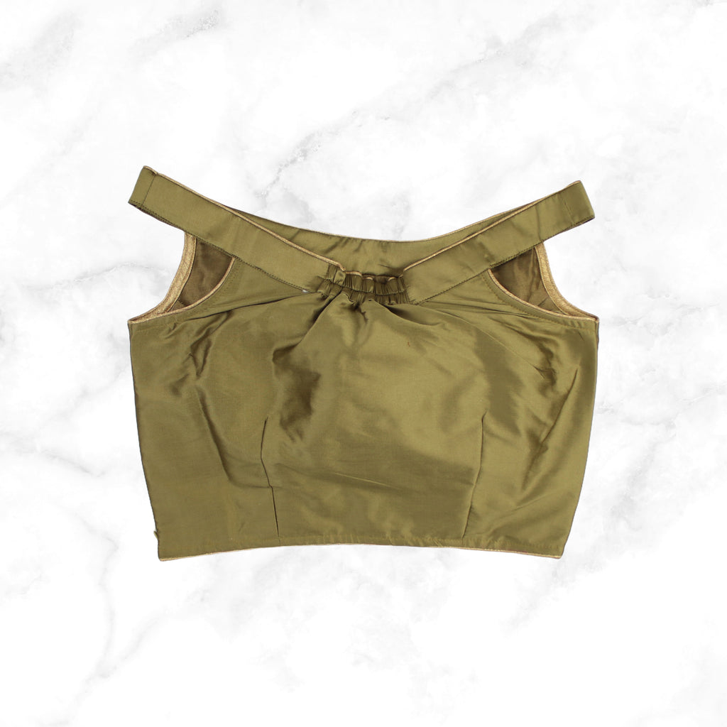 ALIA | BRONZE GOLD TAFFETA SILK BLOUSE