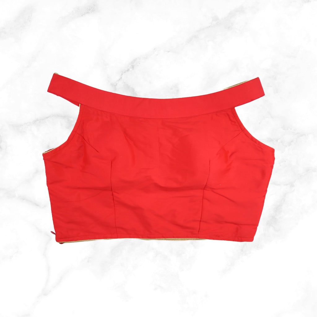 ALIA | BRIGHT CORAL TAFFETA SILK BLOUSE
