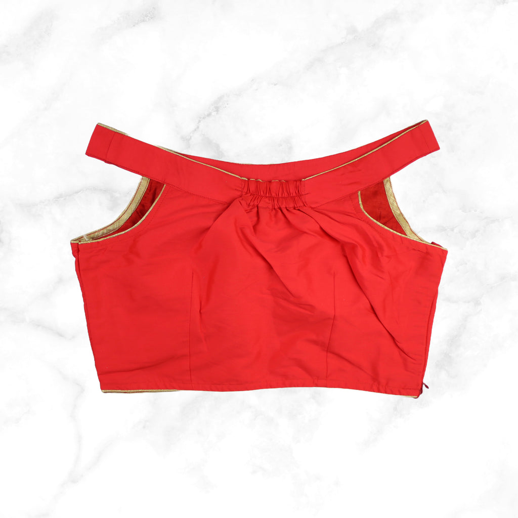 ALIA | BRIGHT CORAL TAFFETA SILK BLOUSE