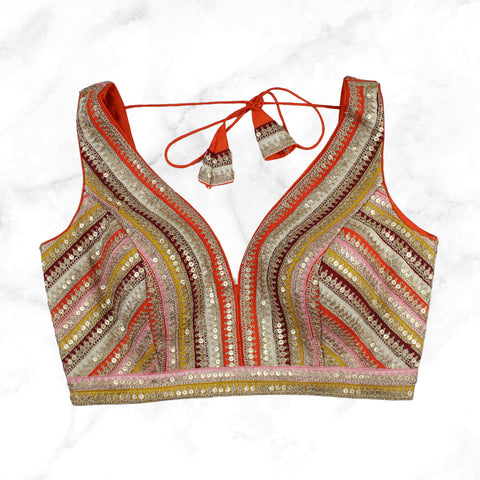 AVAANI | DEEP WINE BROCADE BLOUSE