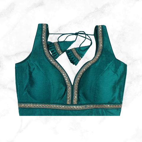 AVAANI | DEEP WINE BROCADE BLOUSE