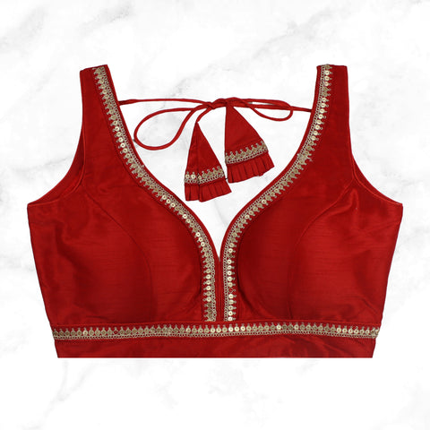 AVAANI | DEEP WINE BROCADE BLOUSE