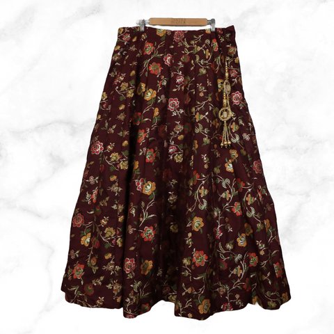 Priyanka Gold Floral Brocade Lengha Skirt