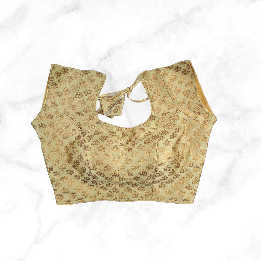 SONA | Gold Banarsi Blouse