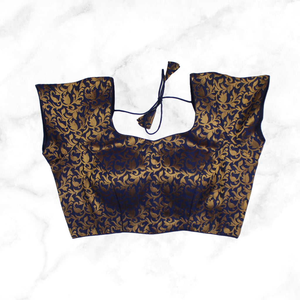 IVY | Navy Blue Banarsi Blouse