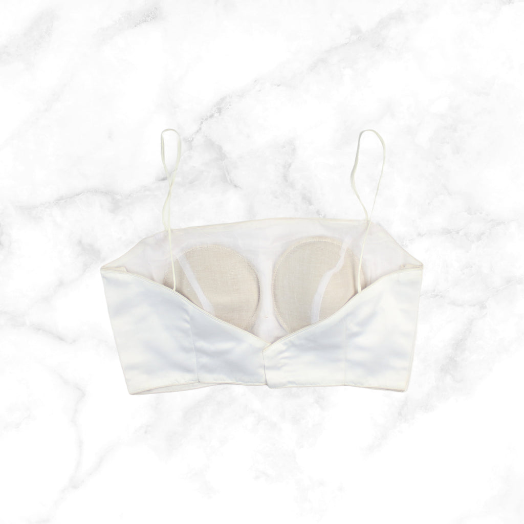 AMAARI | OFF WHITE SATIN BLOUSE