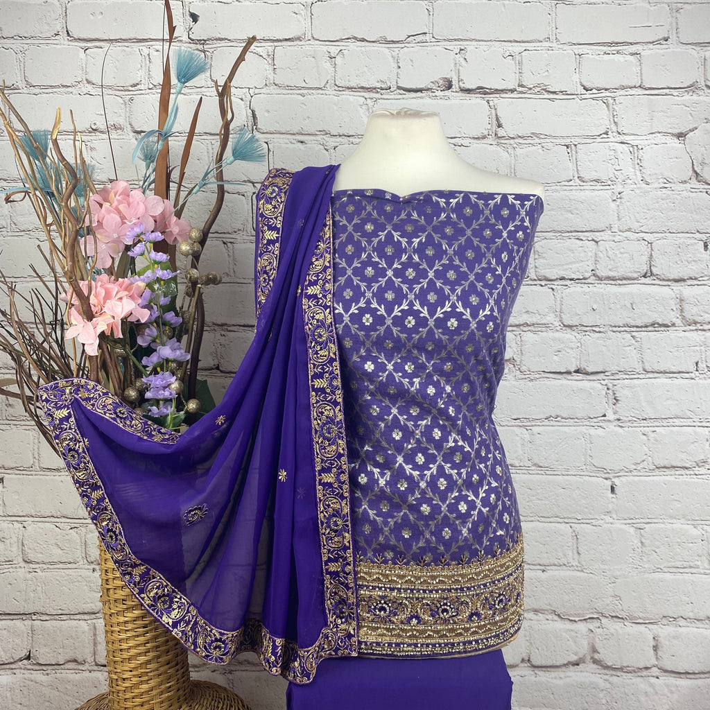Faux Benarsi Silk Suit (D71)