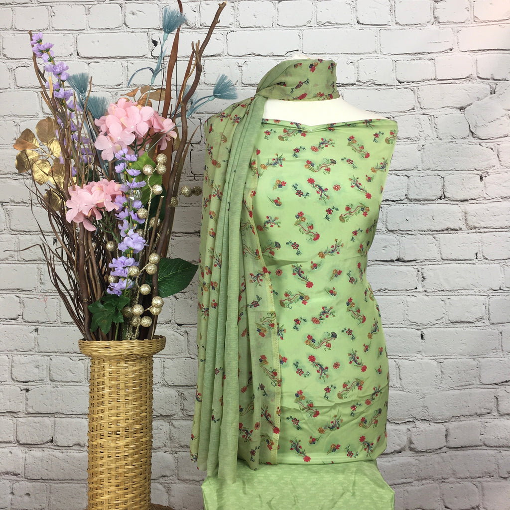 Floral Crepe Print Suit (D60)