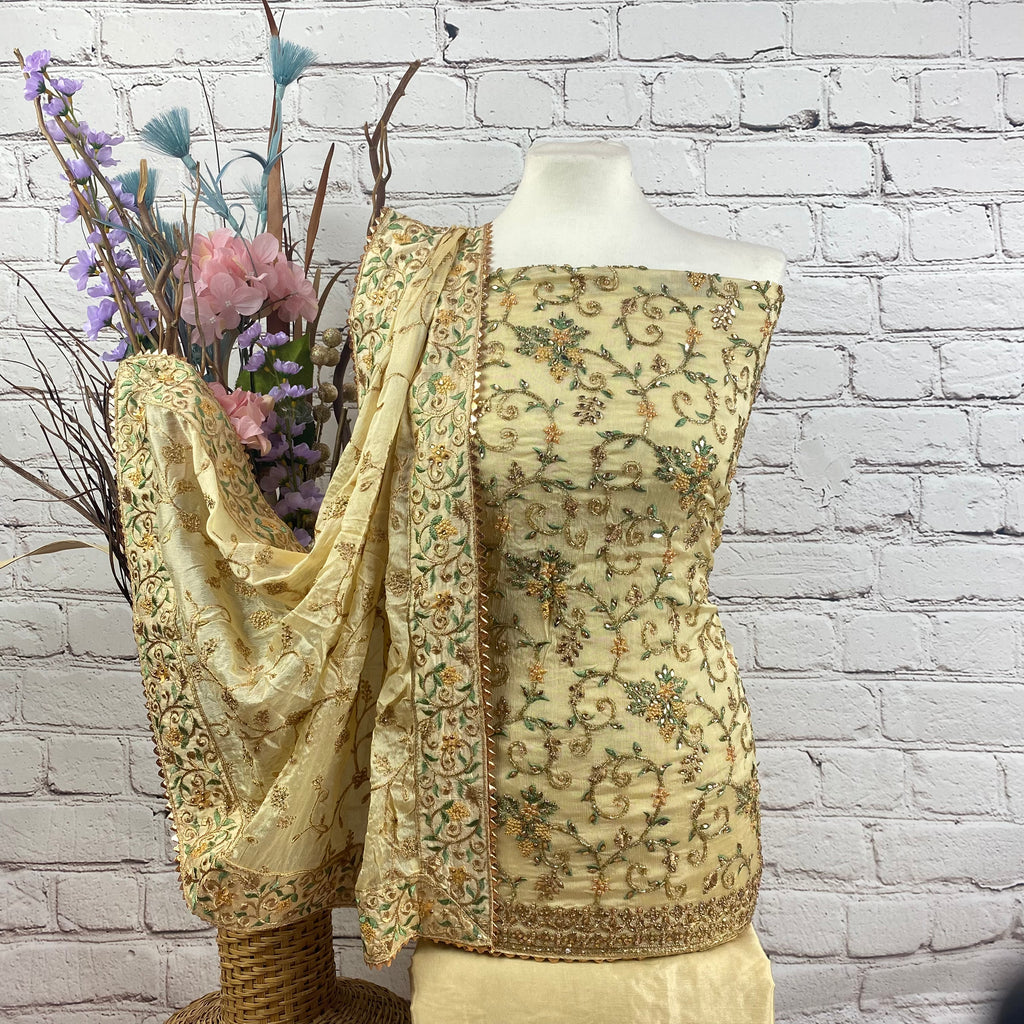 Unstitched Soft Chinnon Silk Suit (D69)