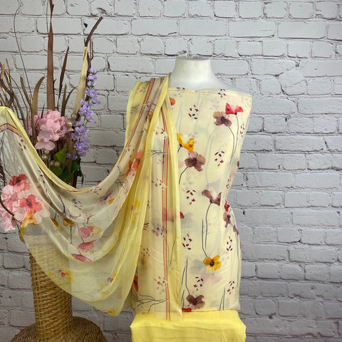 Floral Georgette Print Suit