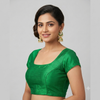 GREEN | FAUX RAW SILK | BLOUSE