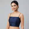 NAVY BLUE | FAUX RAW SILK | BLOUSE