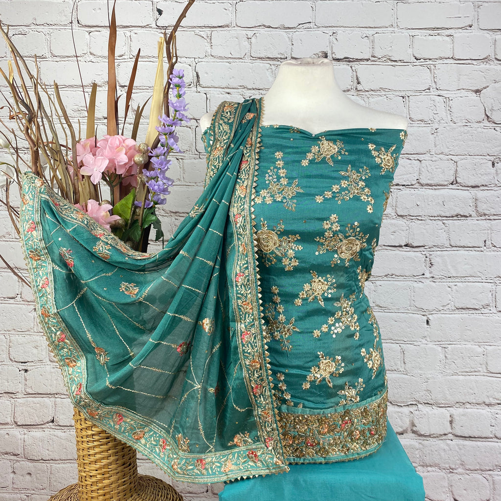 Unstitched Soft Chinnon Silk Suit (A32)