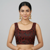MAROON|BLACK  | BROCADE | BLOUSE