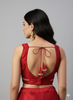 MAYA | MAROON SEQUIN TRIMMED PLAIN SILK BLOUSE