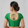GREEN | FAUX RAW SILK | BLOUSE