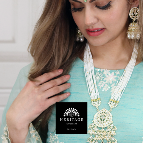 2 Piece Antique Gold Tikka & Earrings Set