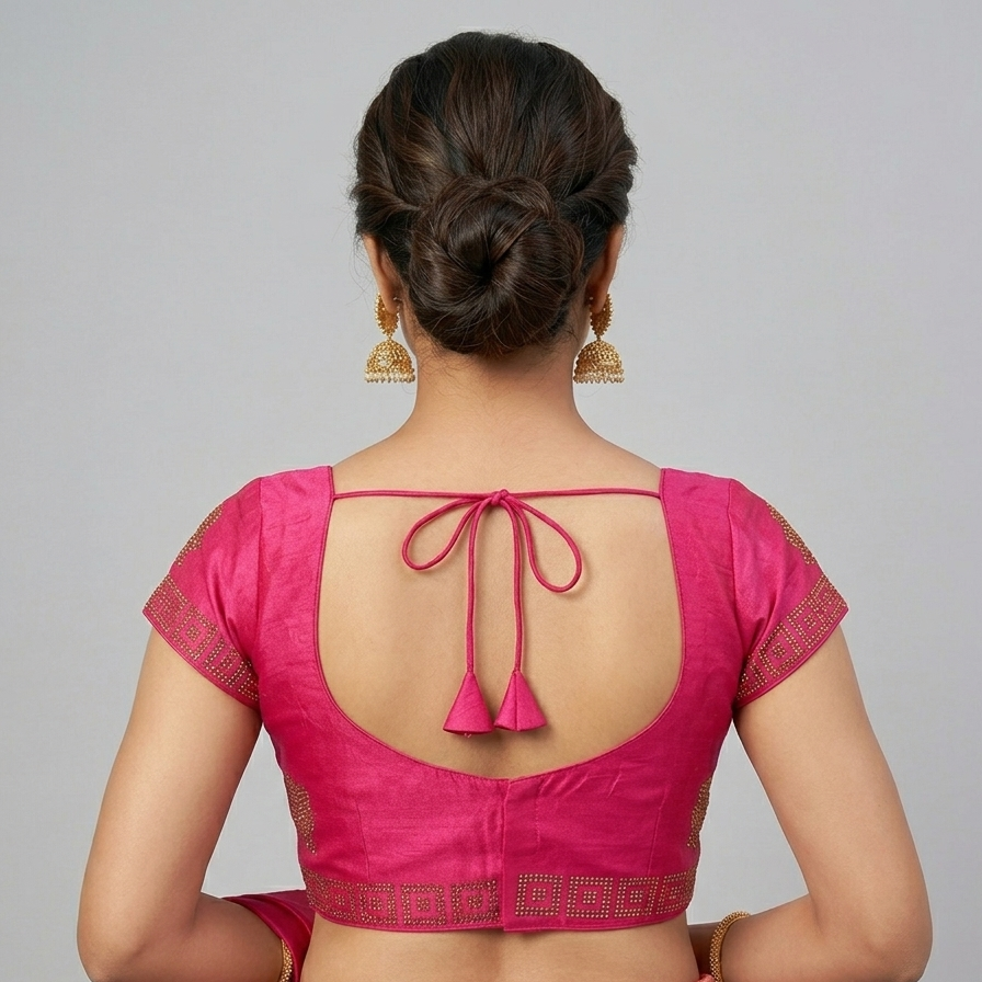 CERISE PINK | FAUX RAW SILK | BLOUSE