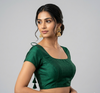 GREEN | FAUX RAW SILK | BLOUSE
