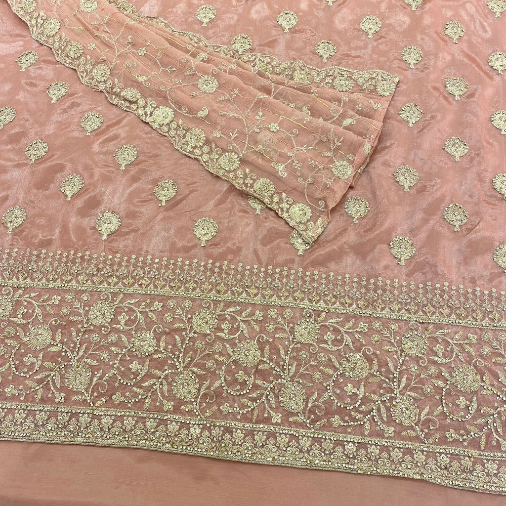 Unstitched Soft Faux Organza Suit