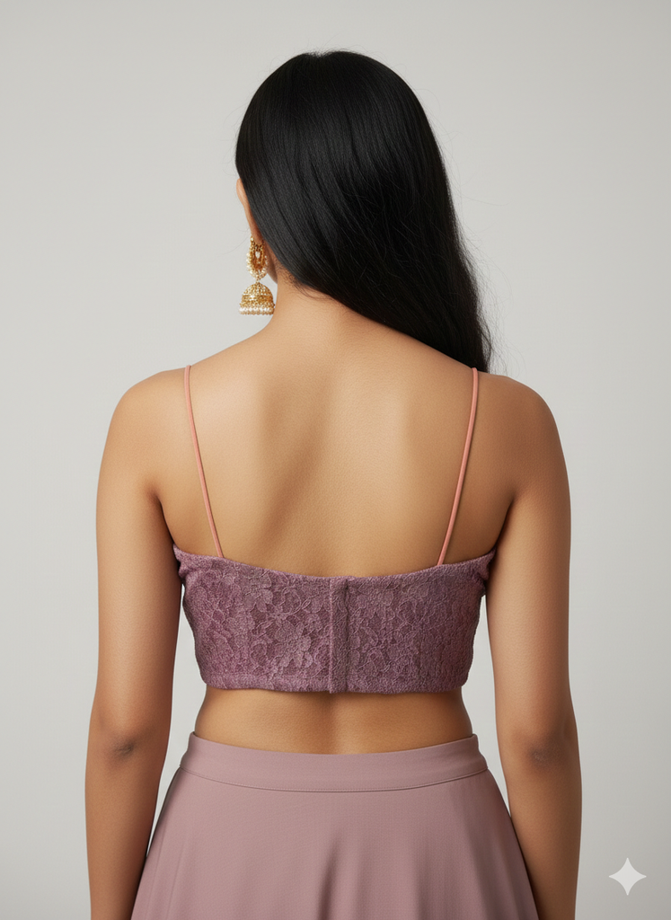 LARISSA | MAUVE LACE BLOUSE