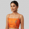 ORANGE | EMBROIDERED SATIN BACKED SILK| BLOUSE
