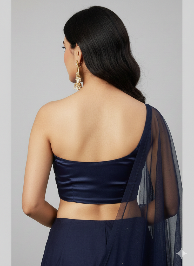 NAVY BLUE | SATIN |BLOUSE