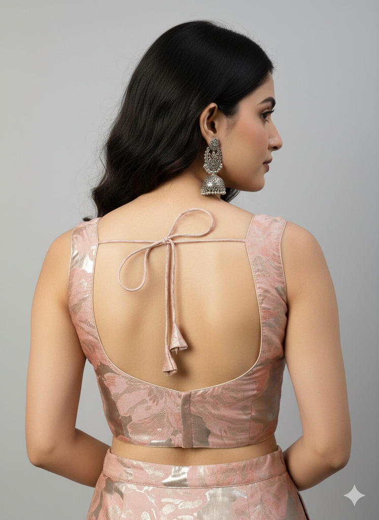 PEACH| BROCADE | BLOUSE