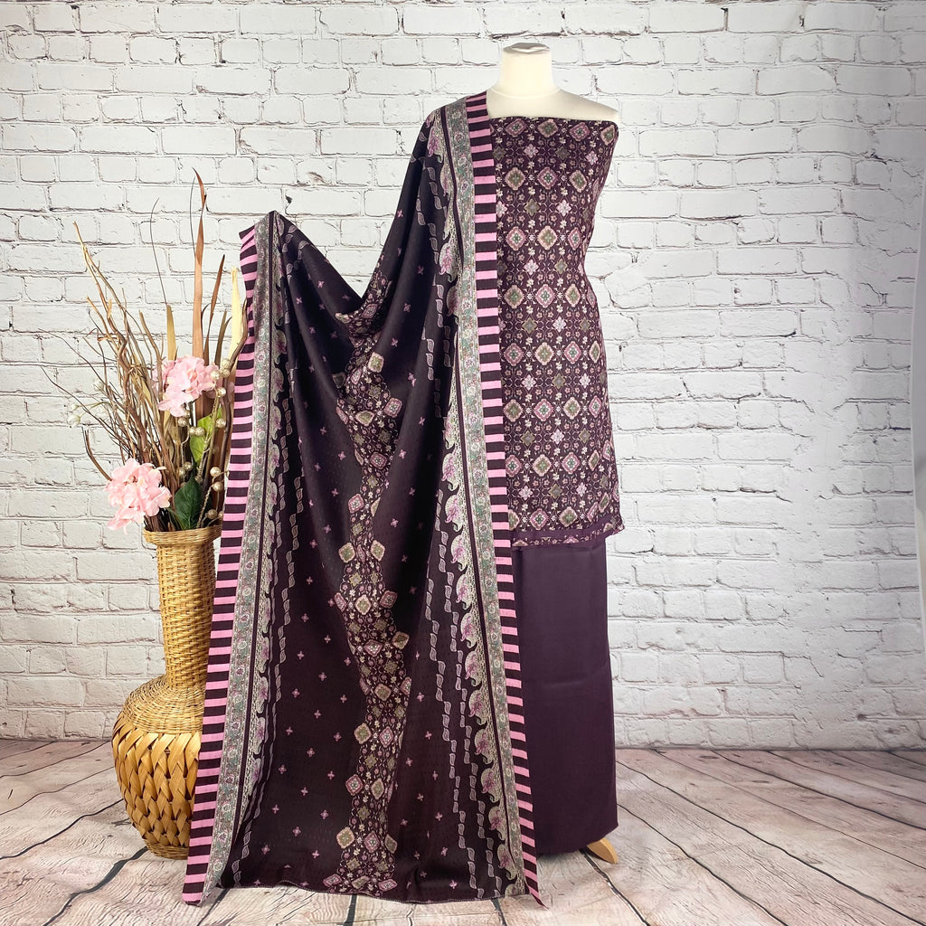 Self Print Abstract Garam Suit