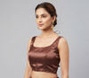 CHESTNUT BROWN | CREPE BACK SATIN |BLOUSE