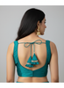 MAYA | JADE SEQUIN TRIMMED PLAIN SILK BLOUSE