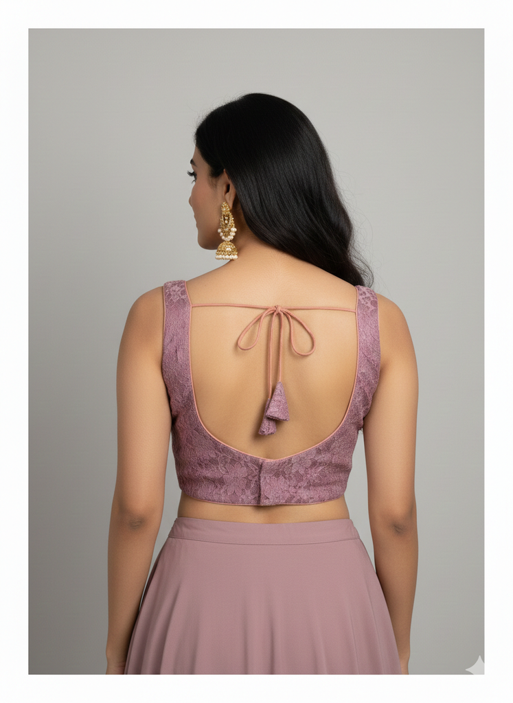 LARISSA | MAUVE LACE BLOUSE