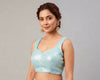 SIENNA | AQUA BLUE SEQUIN BLOUSE