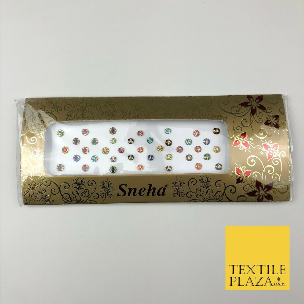 39 Small Fancy Stone Crystal Wedding Round Multi Bindi Body Sticker Tattoo - B8