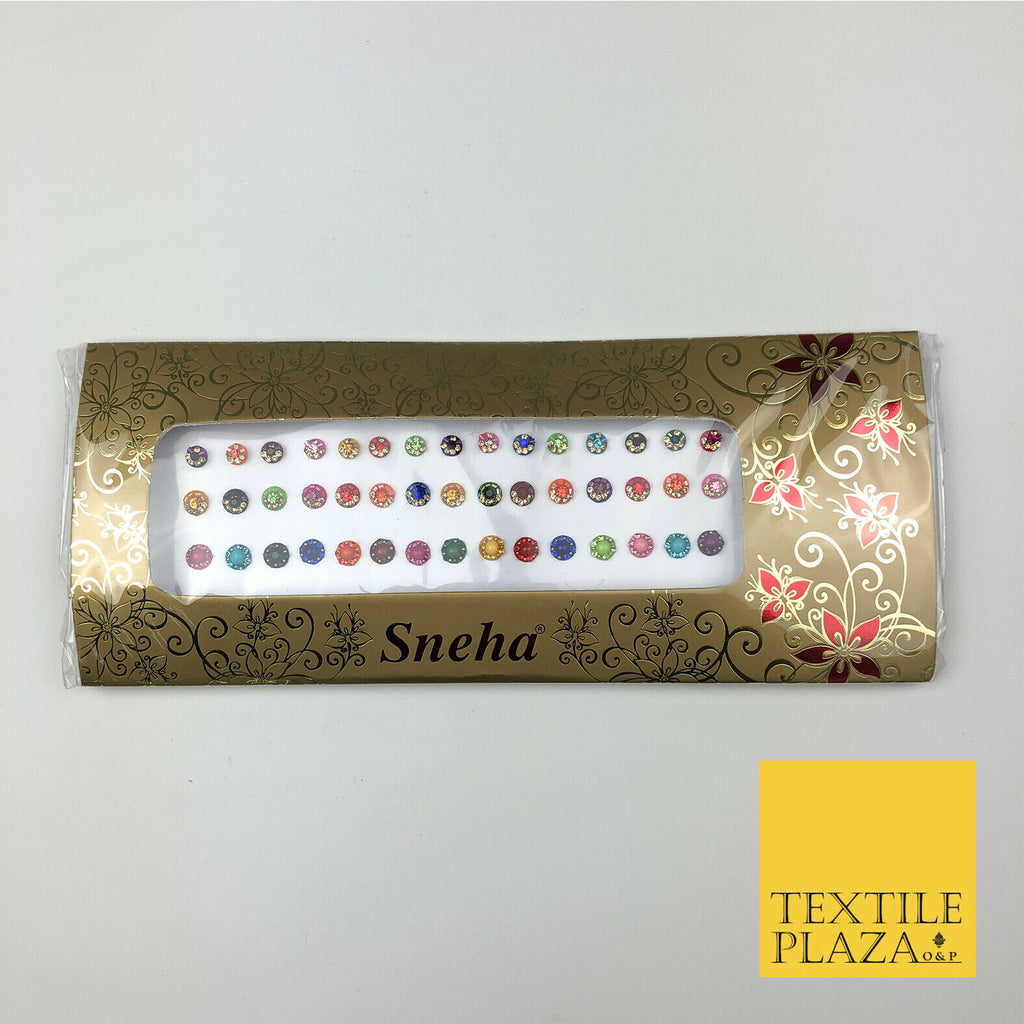 45 Mix Fancy Stone Crystal Wedding Round Multi Bindi Body Sticker Tattoo - B4
